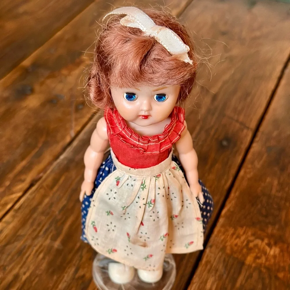 Sweet Vintage 1950s 8 in Walker Doll, Sleep Eyes, Mid-Century Charm